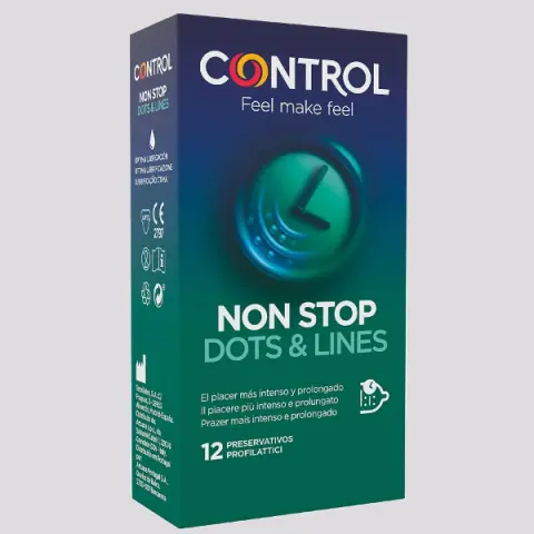 Imagen Preservativos control non stop puntas y estrias 12 unidades