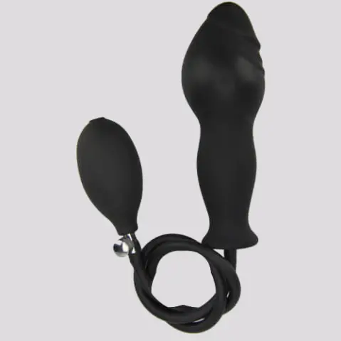 Imagen Dildo negro  hinchable silicona 2