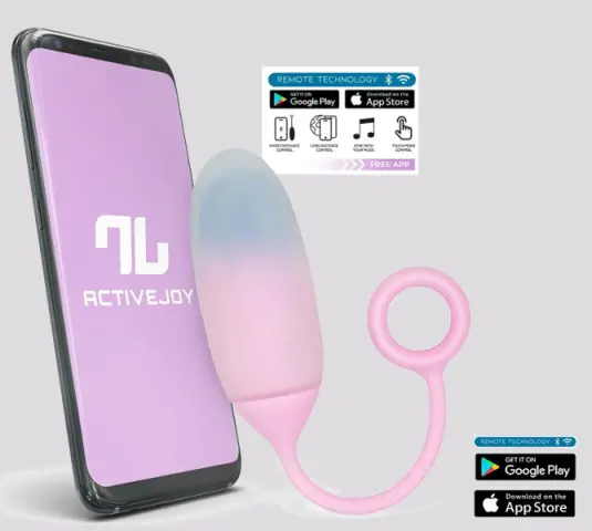 Imagen Huevo vibrador silicona rosa/azul con App