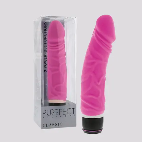 Imagen Pene vibrador silicona rosa 7 ritmos grueso