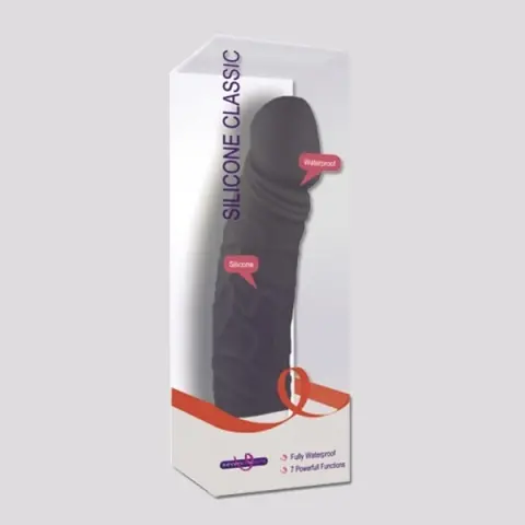 Imagen Pene vibrador silicona negro 7 ritmos grueso 2