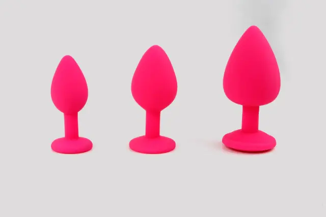 Imagen Set 3 plugs joya silicona fucsia Candy lust 2