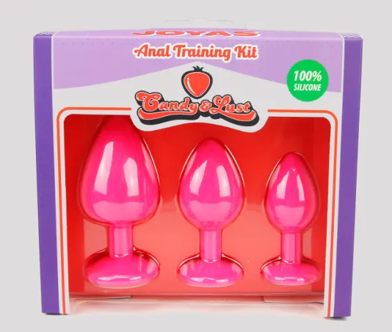 Imagen Set 3 plugs joya silicona fucsia Candy lust 3
