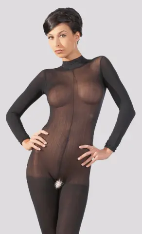 Imagen Catsuit abierto mangas negro M-L 3