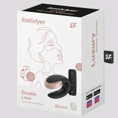 Imagen Satisfyer Double Love Luxury negro + APP