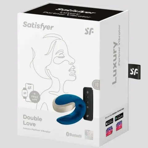 Imagen Satisfyer Double Love Luxury azul + APP 2