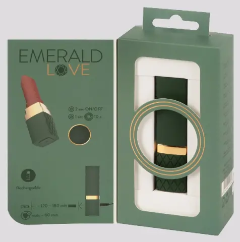Imagen Pintalabios vibrador recargable Emerald love 4