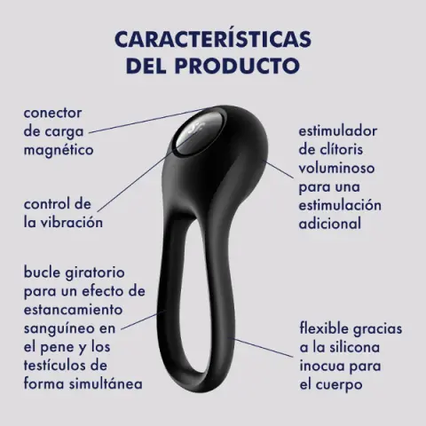 Imagen Anillo vibrador  recargable Majestic duo  Satisfyer 2