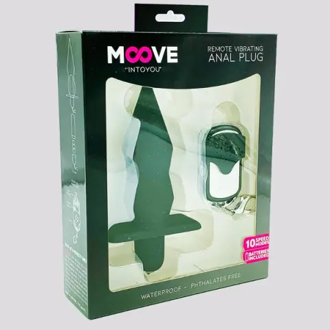 Imagen Plug silicona vibrador Moove negro control remoto 2