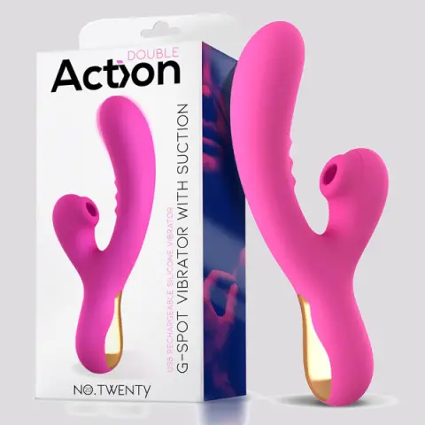 Imagen Double Action pro G-spot Rabbit succionador recargable 