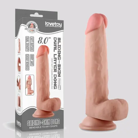 Imagen Pene doble densidad piel retractil 8" Lovetoy 2