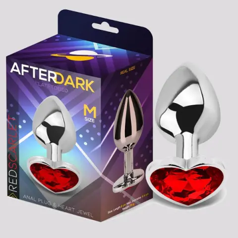 Imagen Plug joya corazn rojo aluminio M  Afterdark 