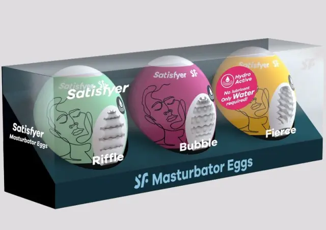 Imagen Set 3 huevos Satisfyer Riffle Bubble Fierce