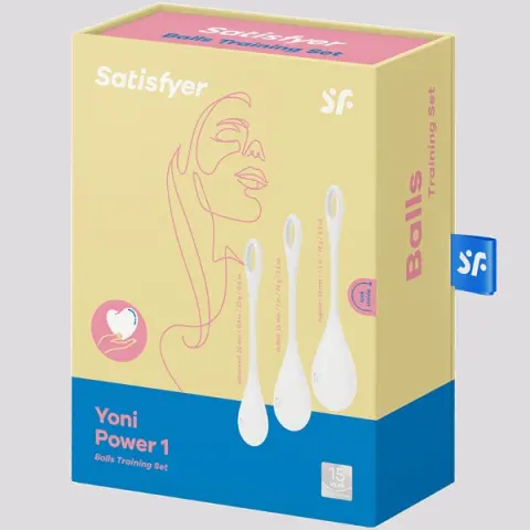 Imagen Set de bolas chinas blancas Satisfyer training  Yoni power 1