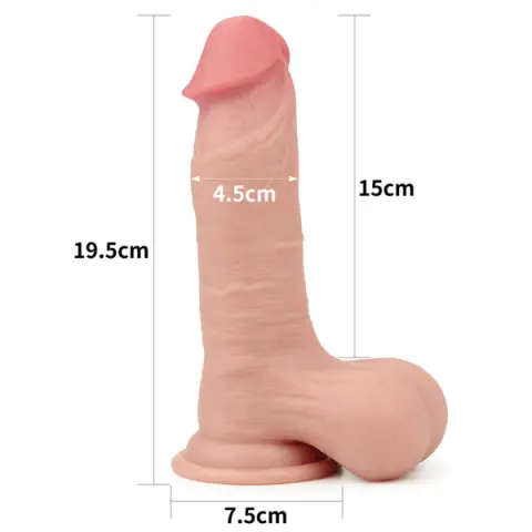 Imagen Pene doble densidad piel retractil 7,8" Lovetoy 2