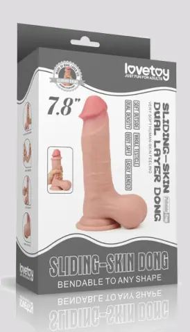Imagen Pene doble densidad piel retractil 7,8" Lovetoy 3