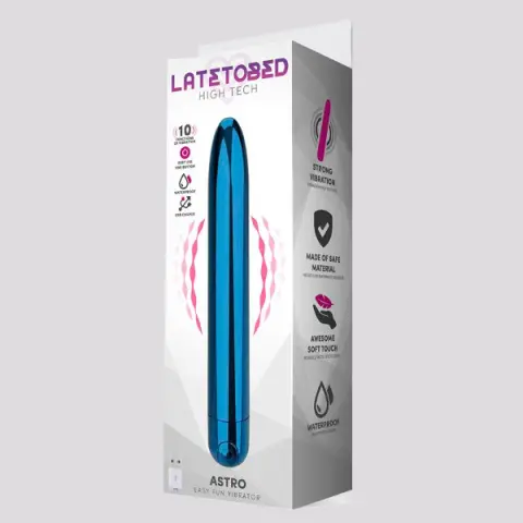 Imagen Vibrador recargable azul metalizado Astro Latetobed 2