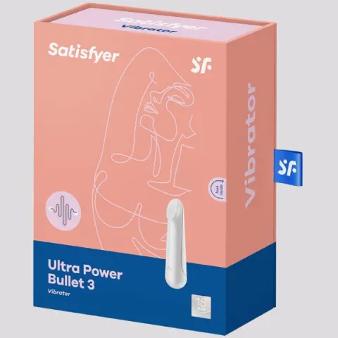 Imagen Bala vibradora recargable  blanca Satisfyer Ultra power 3