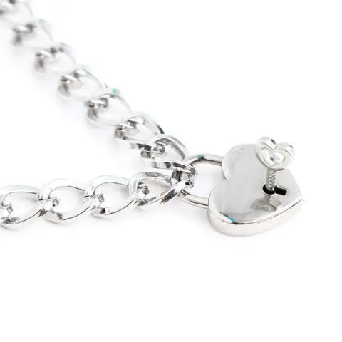 Imagen Collar cadena corazn candado 3