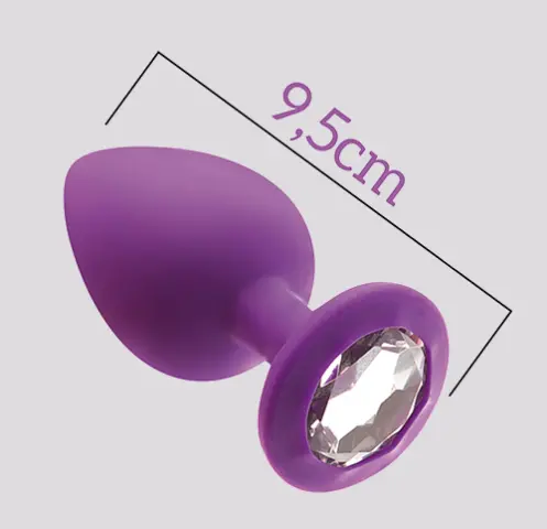 Imagen Plug joya transparente silicona lila grande Mai