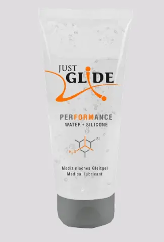 Imagen Lubricante performance just glide hbrido agua+ silicona  200 ml