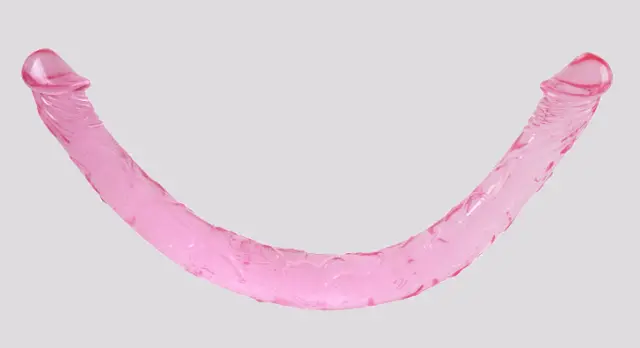 Imagen Pene doble gelatina lila 44 cm