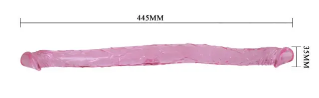 Imagen Pene doble gelatina lila 44 cm 2