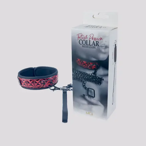 Imagen Collar rojo con cadena negra Mai Attraction