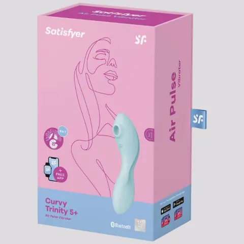 Imagen Satisfyer Curvy Trinity 5 celeste 2