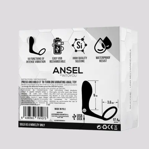 Imagen Plug vibrador con anillo negro Ansel 3