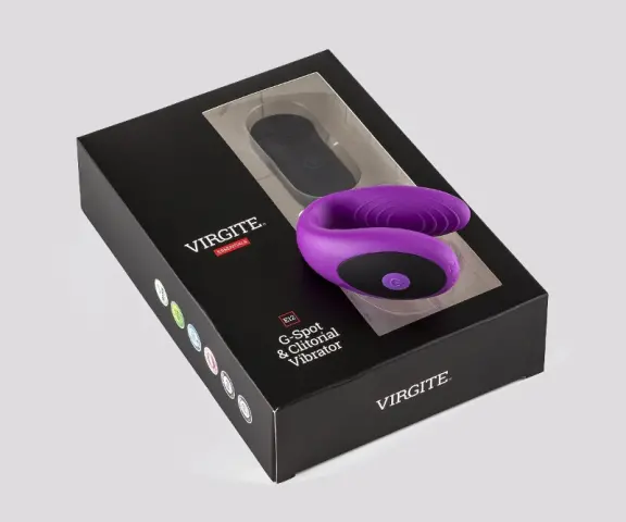 Imagen Vibrador para parejas Virgite lila recargable y control remoto 4