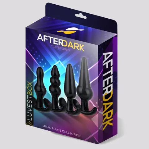 Imagen Set 4 plugs silicona  negros ancla Afterdark 2