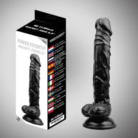 Imagen Pene realistico negro 9.8 " 25,5 cm
