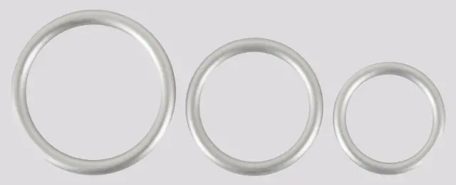 Imagen Set 3 anillos silicona aspecto metálico