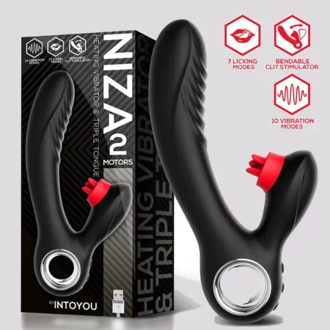 Imagen Vibrador estiimulador triple lengua Niza 2 Intou you