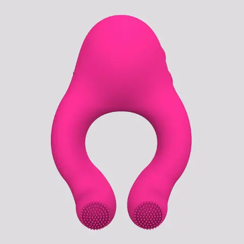 Imagen Anillo vibrador con succionador fucsia Sinqy Action 3