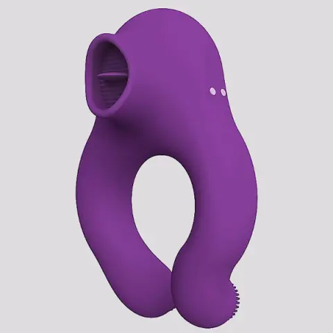 Imagen Anillo vibrador con lengua vibradora lila Fenda Action 4