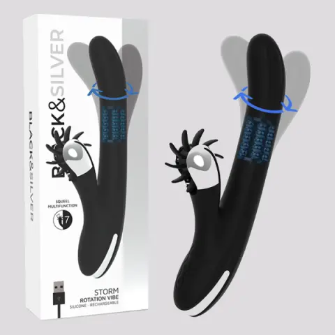 Imagen Vibrador rotador  Storm negro Balck & Silver