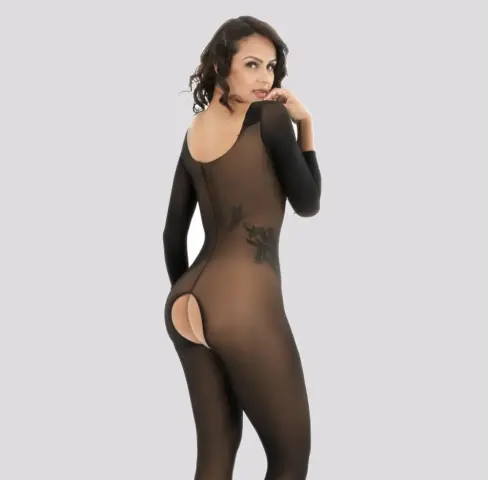 Imagen Catsuit abierto mangas negro talla nica  2