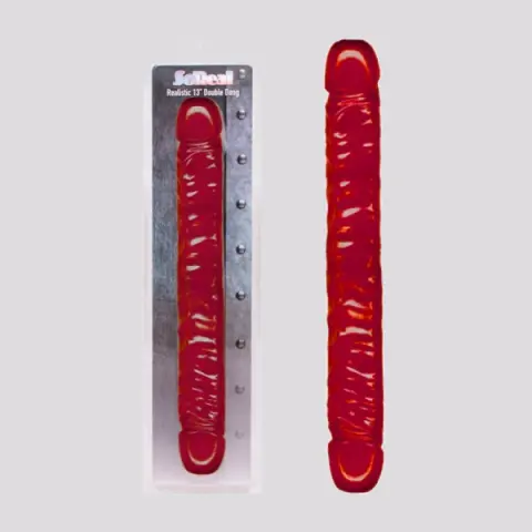 Imagen Pene doble extremo gelatina roja
