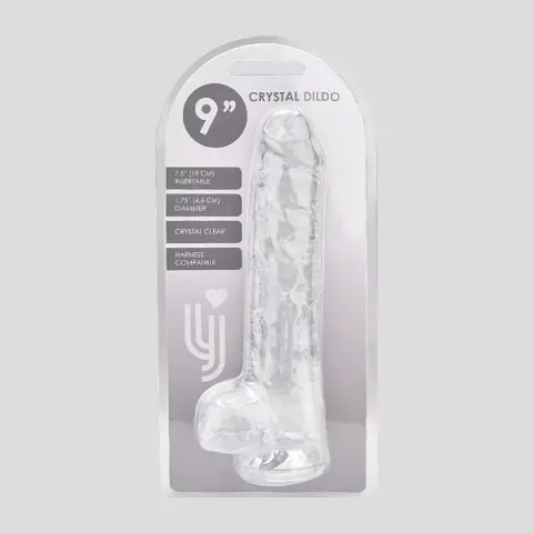 Imagen Dildo gelatina transparente 9"  24 cm Loving joy 2