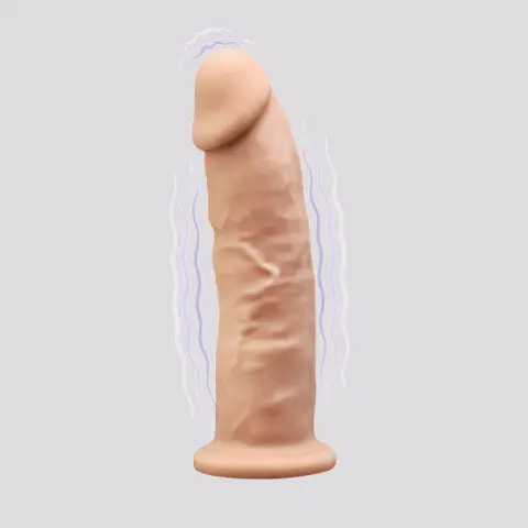 Imagen Pene silicona natural vibrador recargable  Silexd 7"