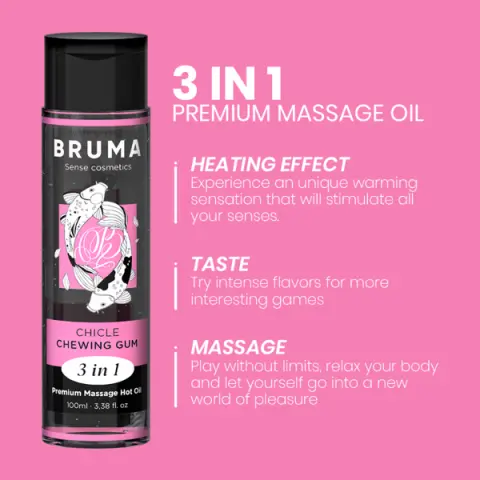Imagen Aceite de masaje y lubricante efecto calor sabor chicle fresa Bruma 4