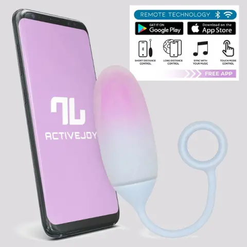 Imagen Huevo vibrador silicona blanco/rosa con App