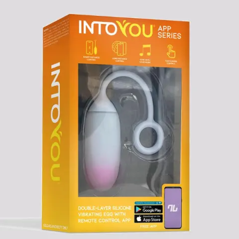 Imagen Huevo vibrador silicona blanco/rosa con App 2