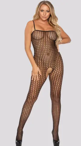 Imagen Body red  crochet  negro  Leg Avenue