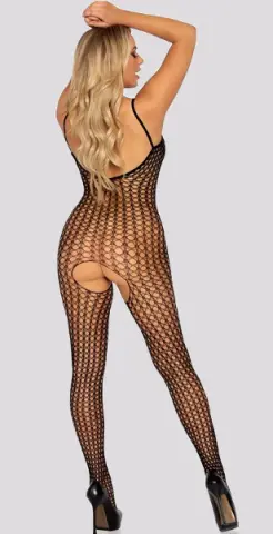 Imagen Body red  crochet  negro  Leg Avenue 2