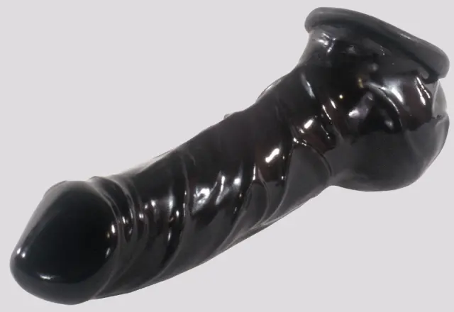 Imagen Funda pene y testculos caucho negro Fantasy