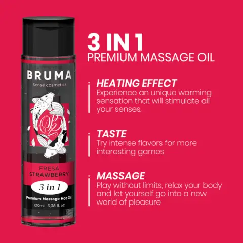 Imagen Aceite de masaje y lubricante efecto calor sabor fresa Bruma 3