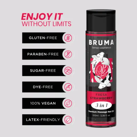 Imagen Aceite de masaje y lubricante efecto calor sabor fresa Bruma 4